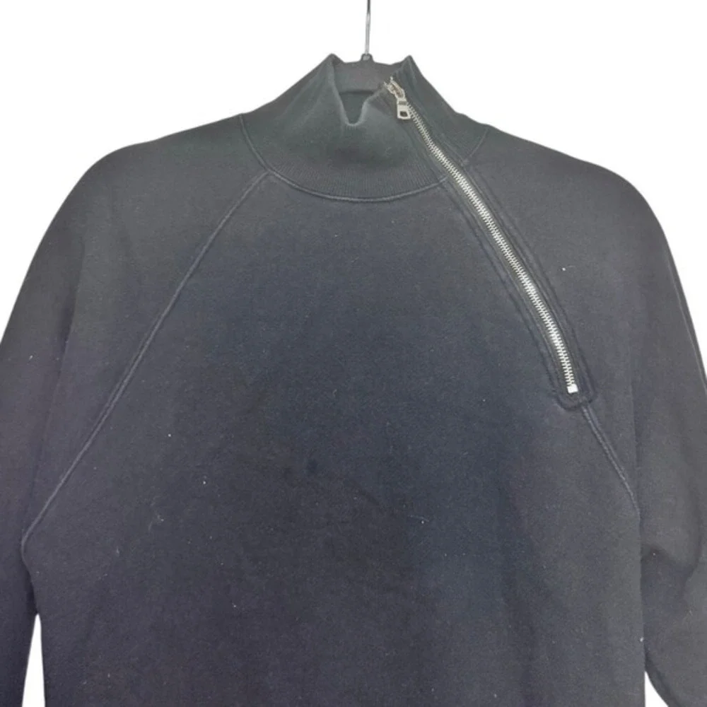 Marissa‎ Webb Black Cotton Funnel Neck Zip Sweatshirt Women's XS - Picture 2 of 9